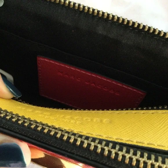 MARC JACOBS Snapshot Saffiano Rainbow Strap Color Block Camera Bag Purse Multi - Picture 9 of 10